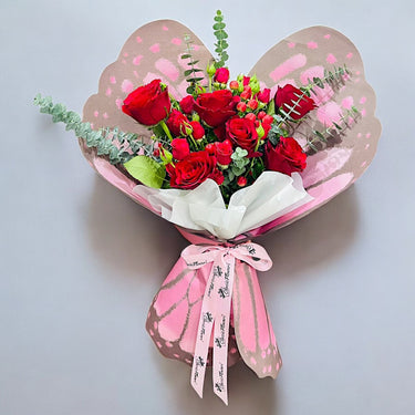 Red Rose Hypericum Bouquet